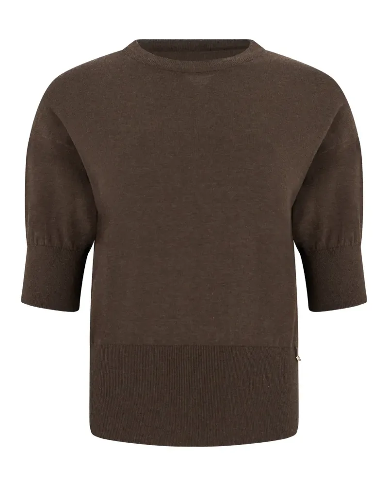 Herno fine-knit short-sleeve top - Braun Braun