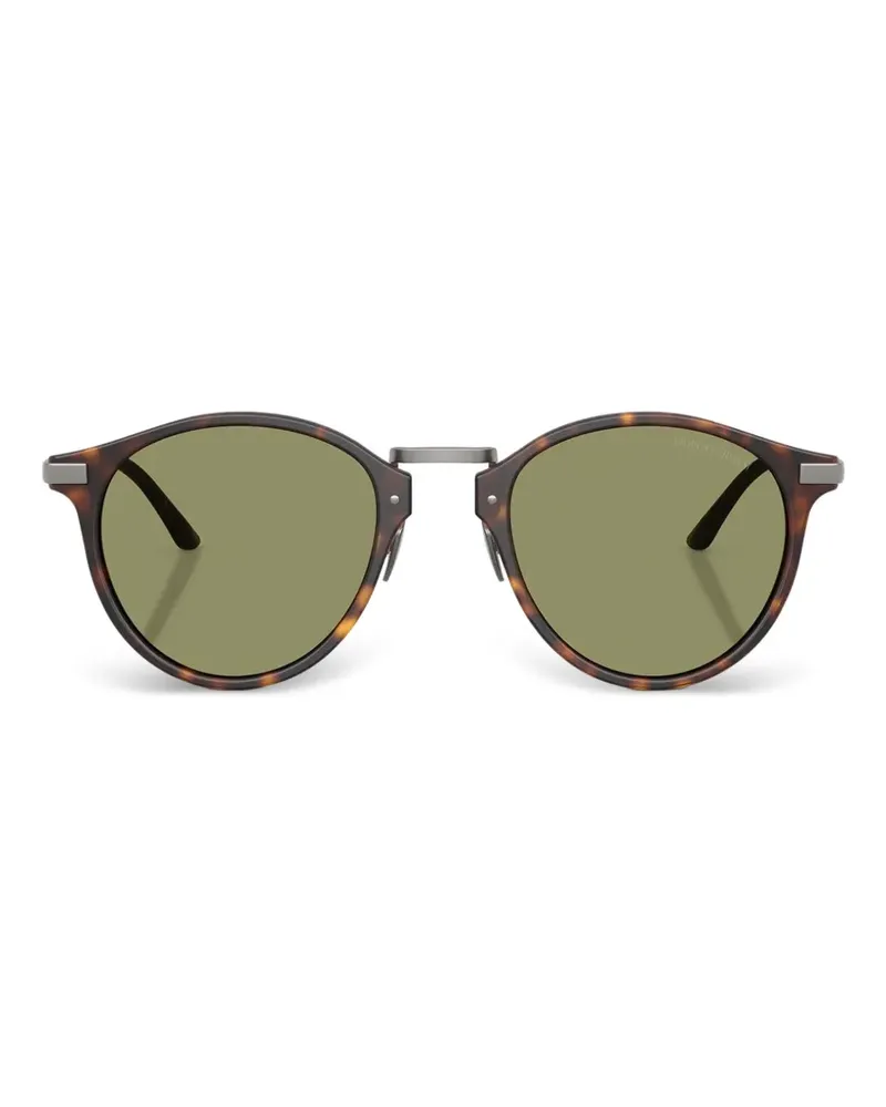 Giorgio Armani Runde Sonnenbrille in Schildpattoptik - Braun Braun