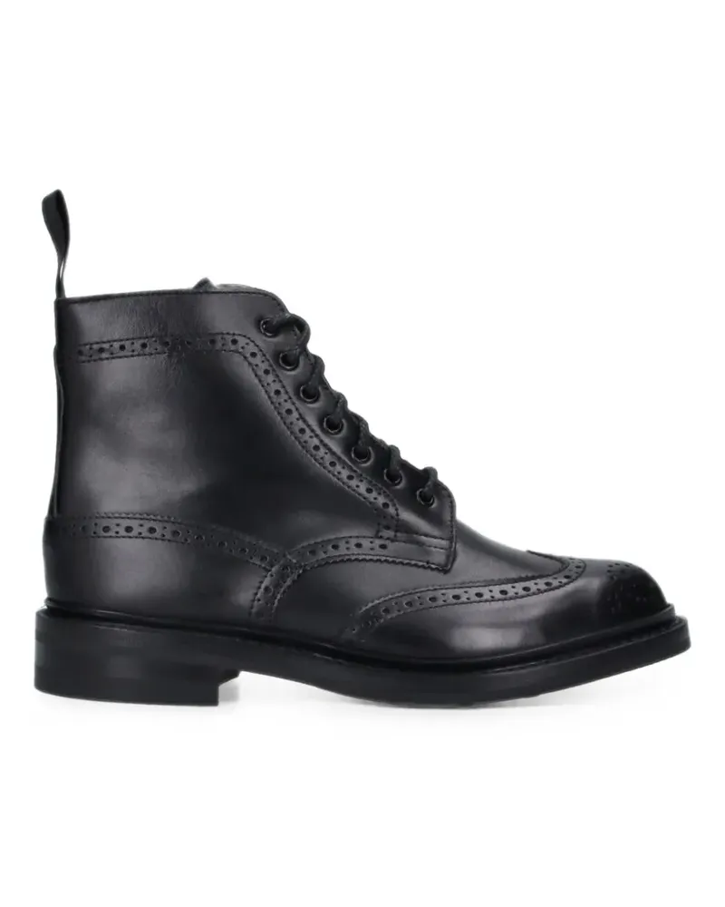 Tricker's Stephy Schnürstiefel mit Budapestermuster - Schwarz Schwarz