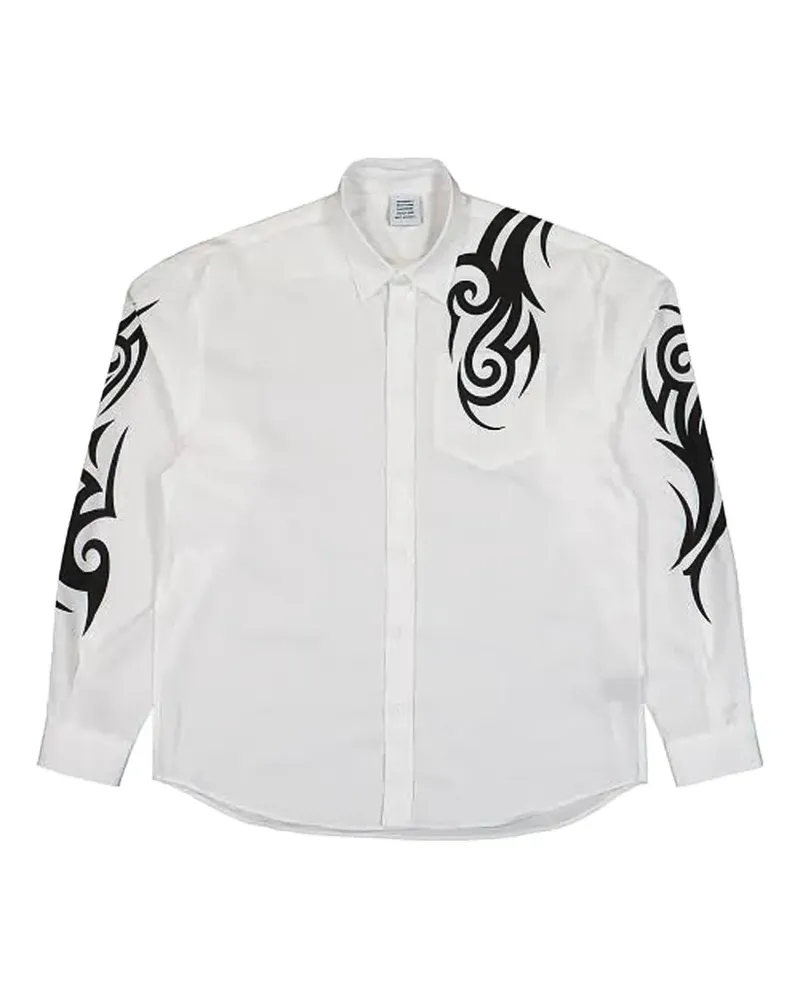 VETEMENTS graffiti-print long-sleeve shirt - Weiß Weiß