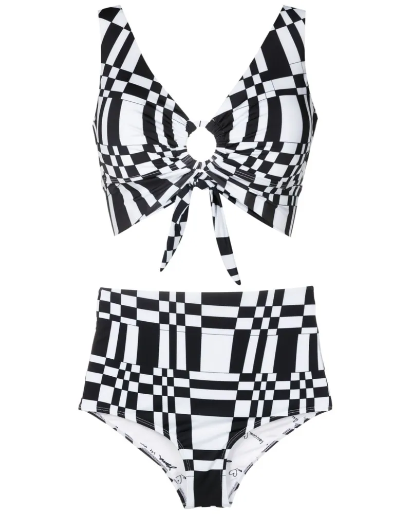 Amir Slama Bikini mit Print - Schwarz Schwarz