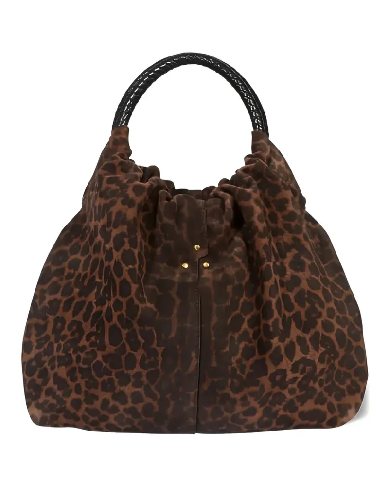 Jérôme Dreyfuss Mittelgroße Gordi Tote Bag mit Leoparden-Print - Braun Braun