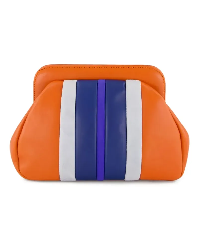 PAULA Gestreifte Clutch - Orange Orange