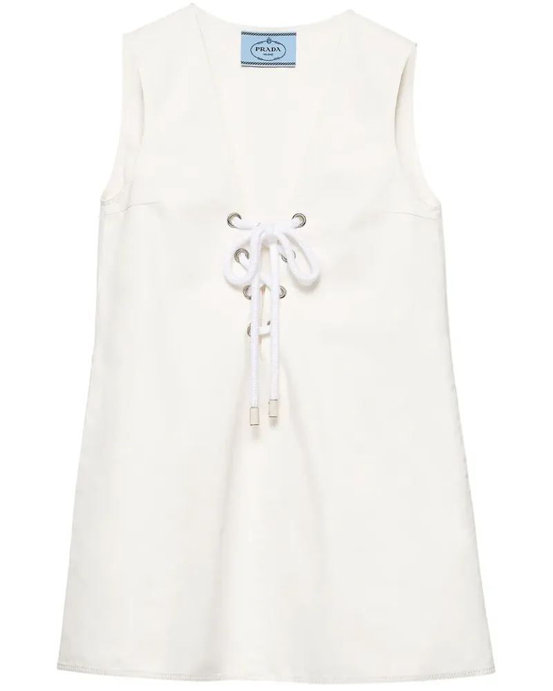 Prada Minikleid aus Satin - Weiß Weiß