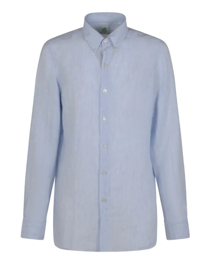 Finamore 1925 Hemd mit Längsstreifen - Blau Blau