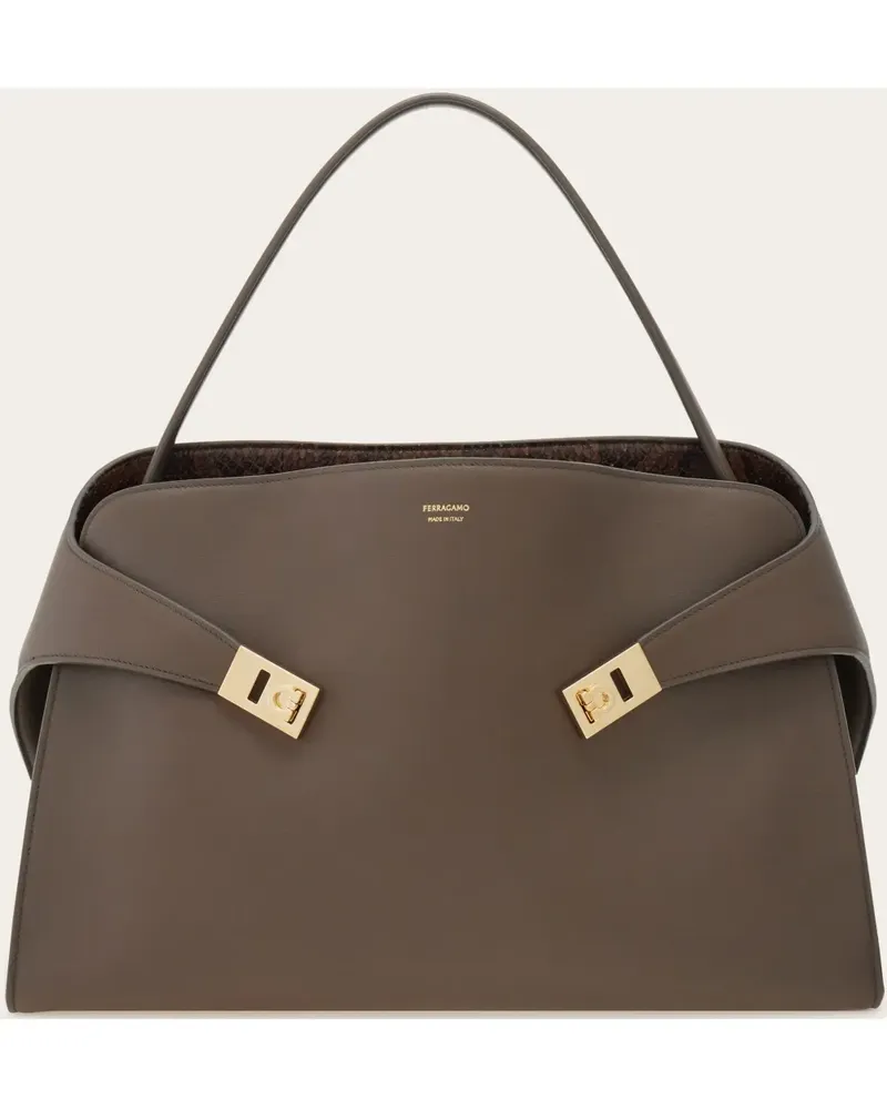 Ferragamo Strukturierte Hug Tote Bag - Braun Braun