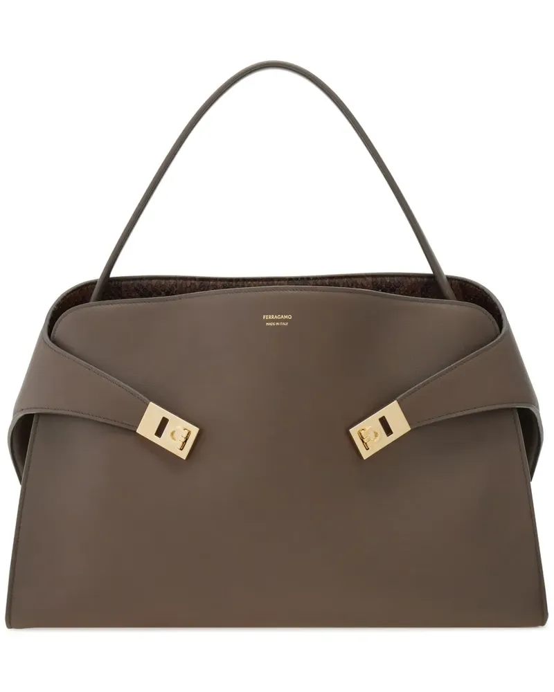 Ferragamo Strukturierte Hug Tote Bag - Braun Braun