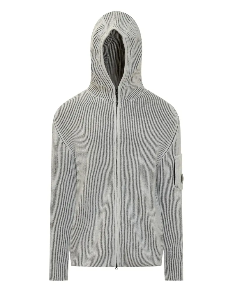 C.P. Company hooded ribbed cardigan - Grau Grau