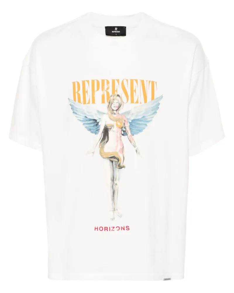 REPRESENT T-Shirt mit Logo-Print - Weiß Weiß