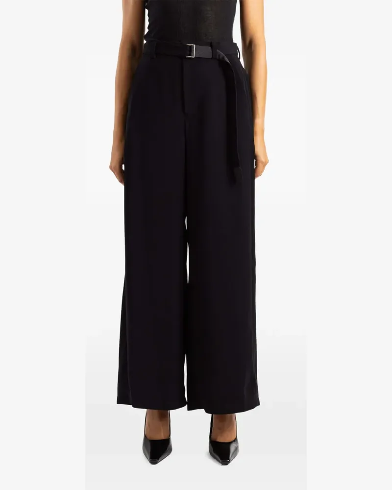 Sacai Wide-Leg-Hose mit Gürtel - Schwarz Schwarz