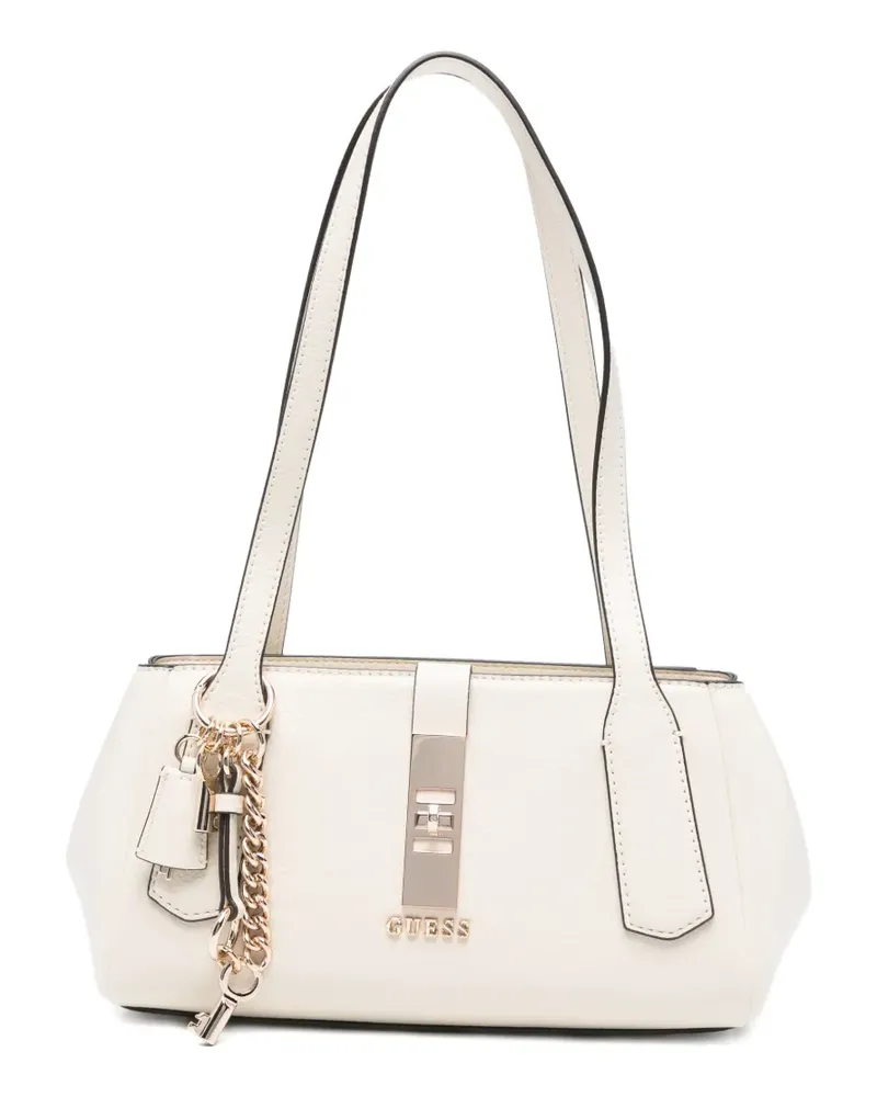 Guess Brooke Schultertasche mit Anhänger - Nude Nude