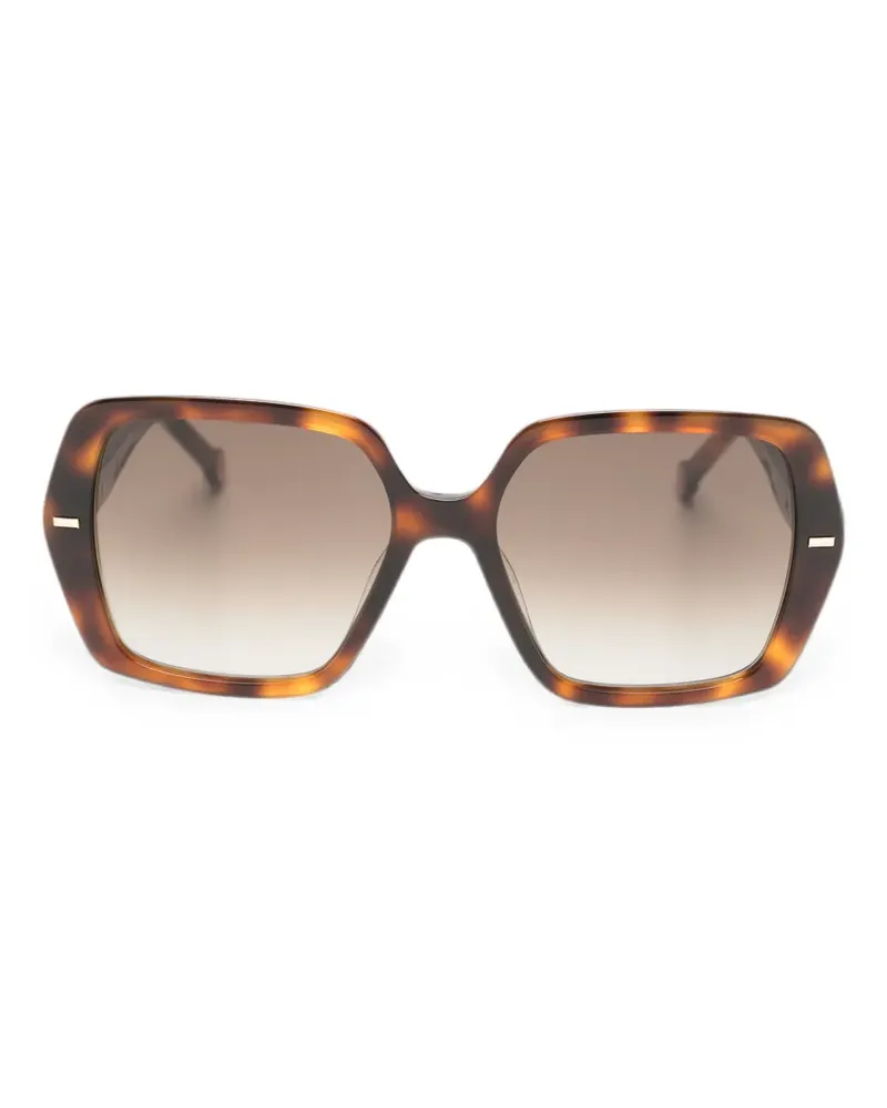 Carolina Herrera New York Geometrische Sonnenbrille in Schildpattoptik - Braun Braun
