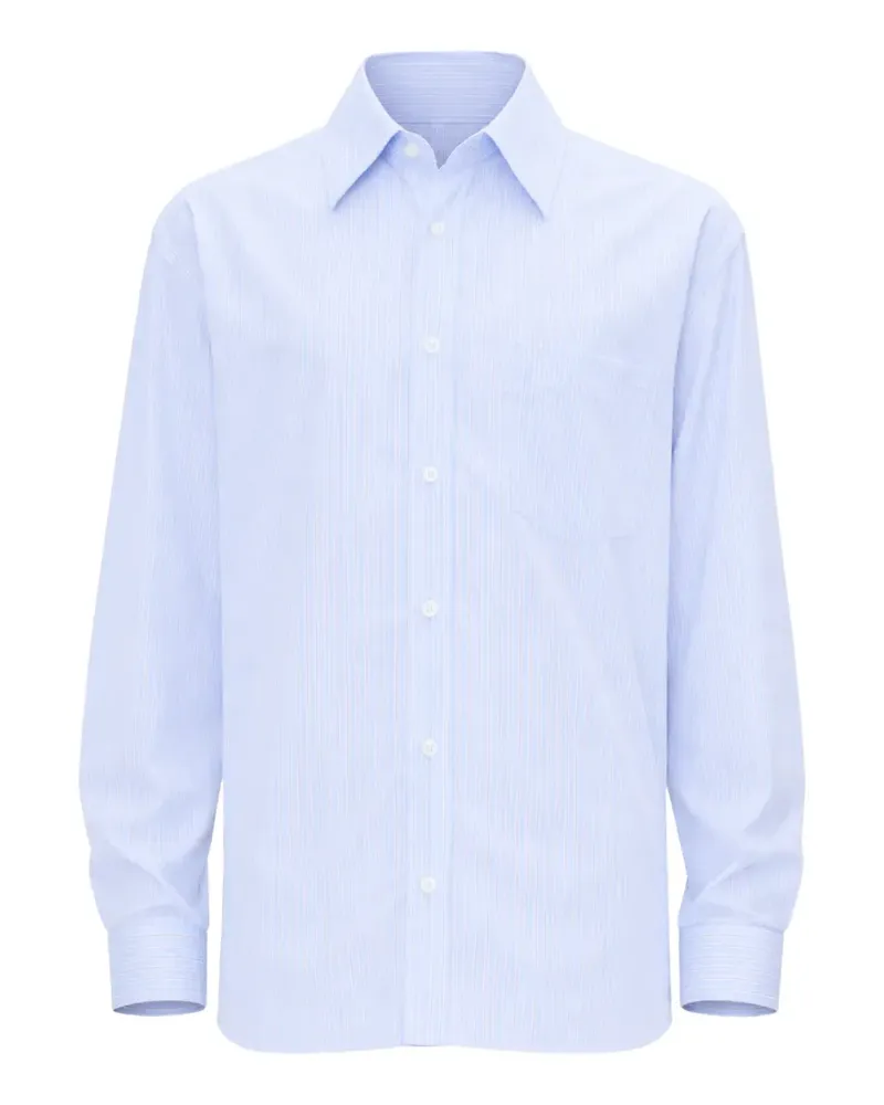 A.P.C. Malaury pocket-detail striped cotton shirt - Blau Blau