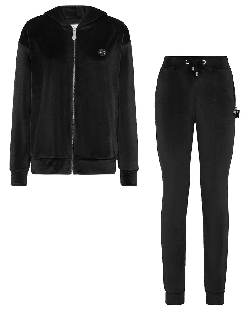 Philipp Plein Jogginganzug mit Kristallen - Schwarz Schwarz