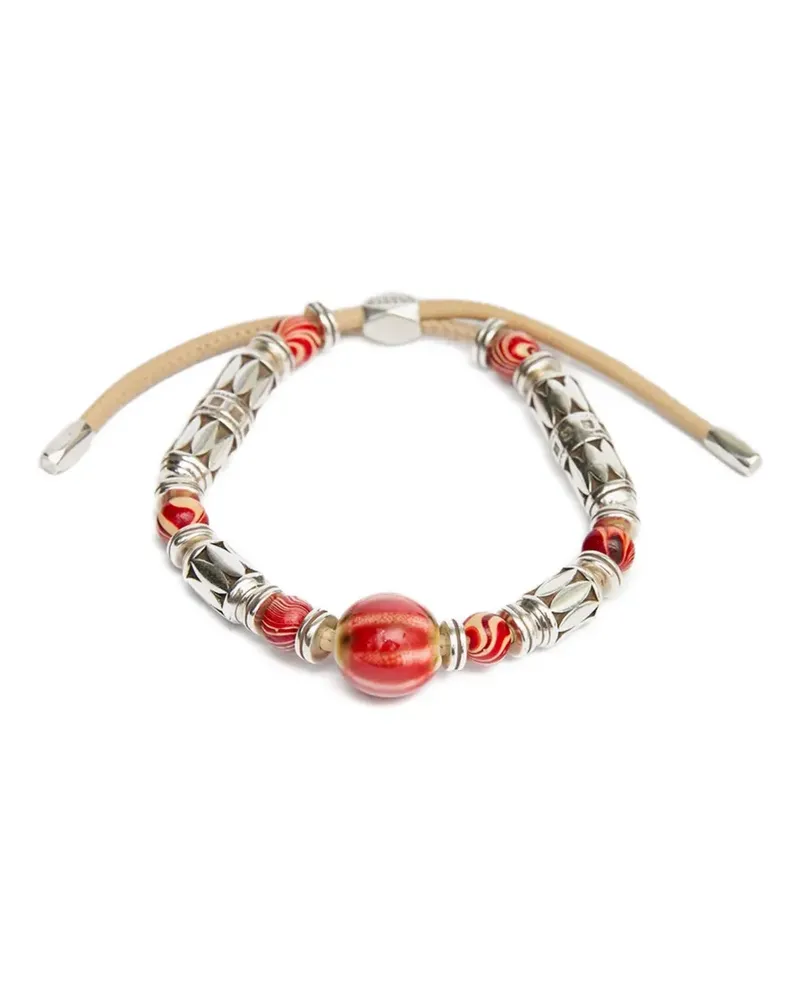 Isabel Marant Janys beaded leather bracelet - Silber Silber