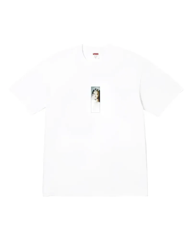 Supreme Being Prayer Card Box T-Shirt mit Logo - Weiß Weiß