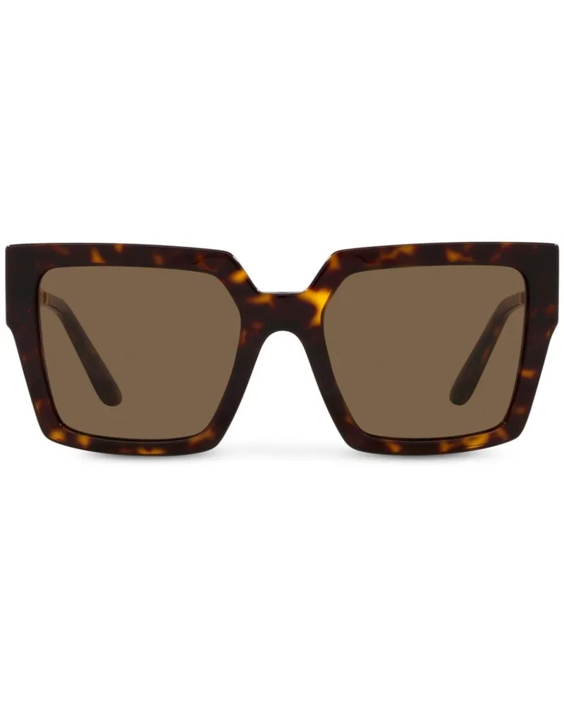 Dolce & Gabbana Eckige Sonnenbrille in Schildpattoptik - Braun Braun
