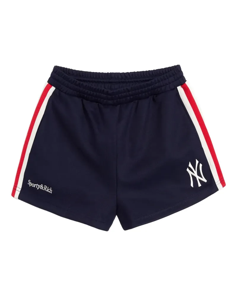 SPORTY & RICH stripe logo shorts - Blau Blau