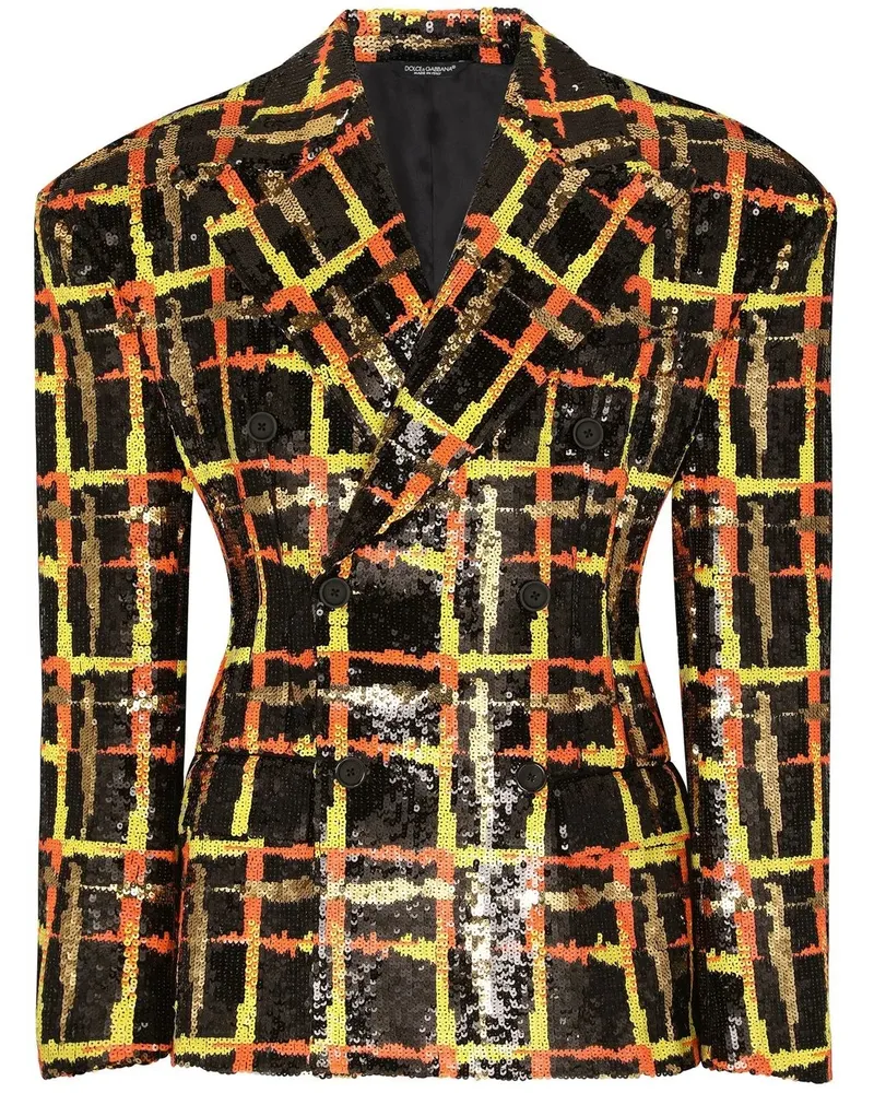 Dolce & Gabbana Doppelreihiges Sakko mit Pailletten - Schwarz Schwarz