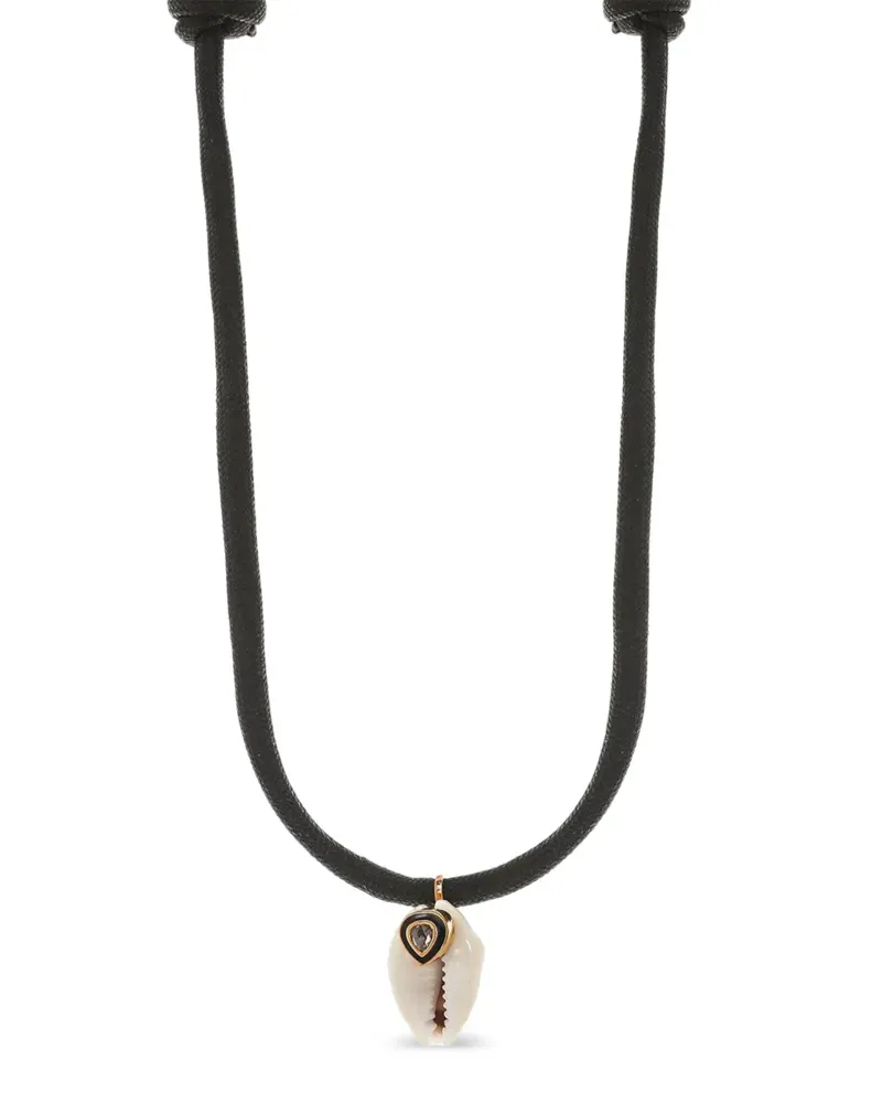 DEZSO 18K rose gold diamond cowrie shell necklace - Rosa Rosa