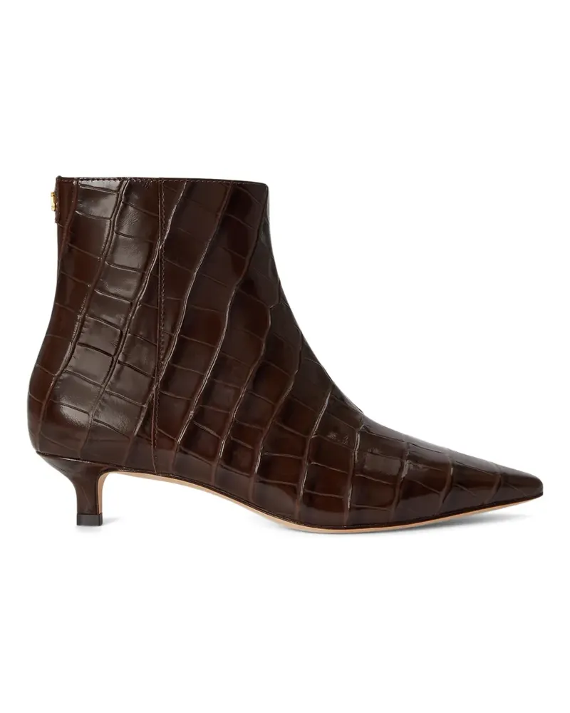 Ralph Lauren Stiefeletten aus Leder mit Kroko-Effekt - Braun Braun