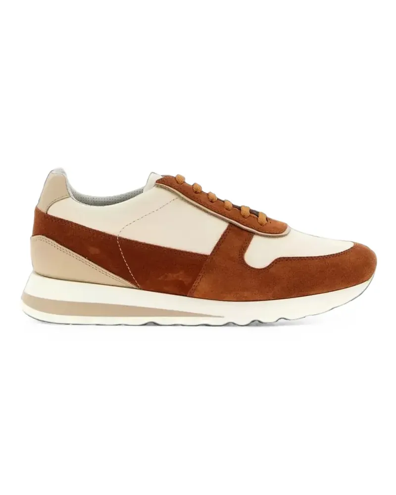 Brunello Cucinelli panelled leather sneakers - Nude Nude