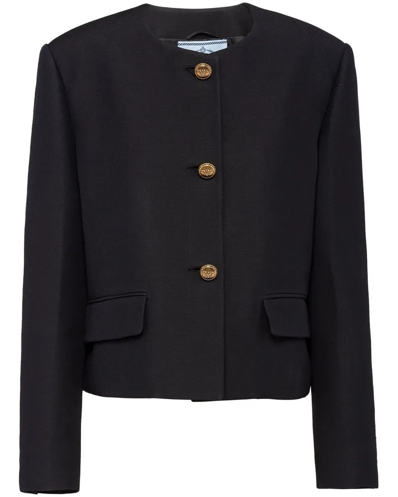 Prada Einreihige Jacke - Schwarz Schwarz