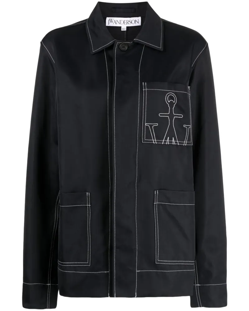 J.W.Anderson Jacke mit Logo-Stickerei - Schwarz Schwarz