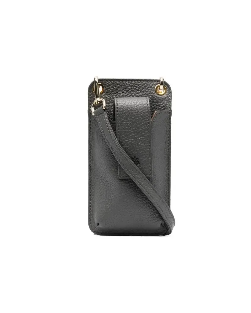 Eleventy Handytasche aus Leder - Grau Grau