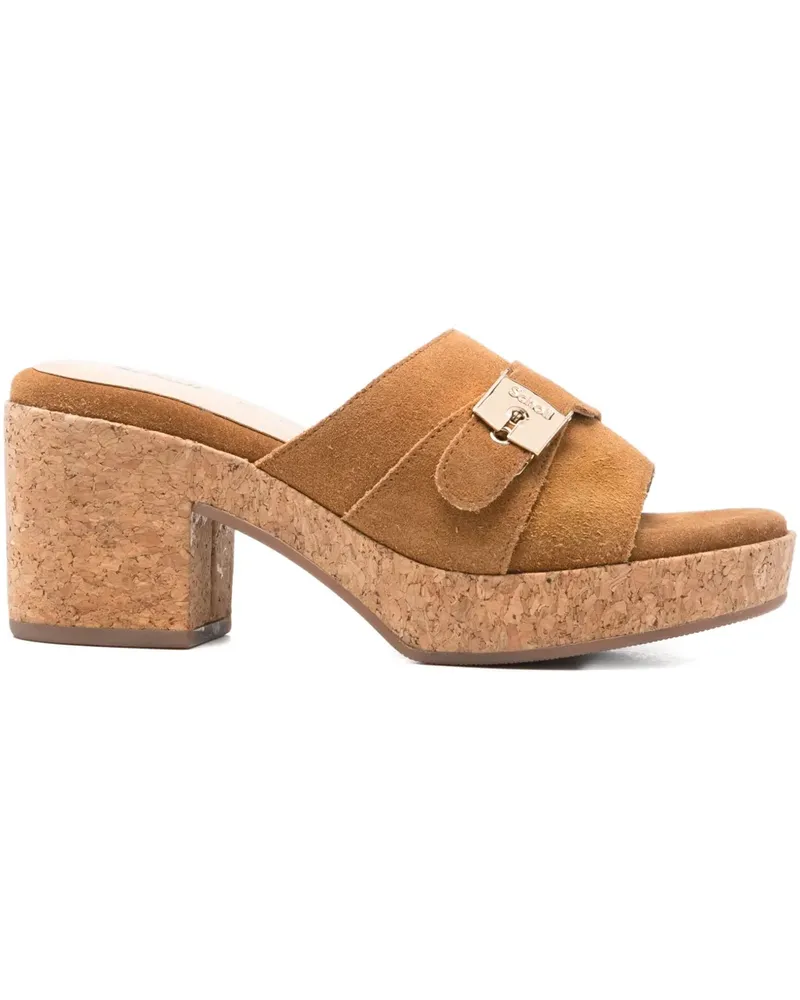 Scholl Ophelia Wildledersandalen mit Schnallenverschluss 80mm - Braun Braun