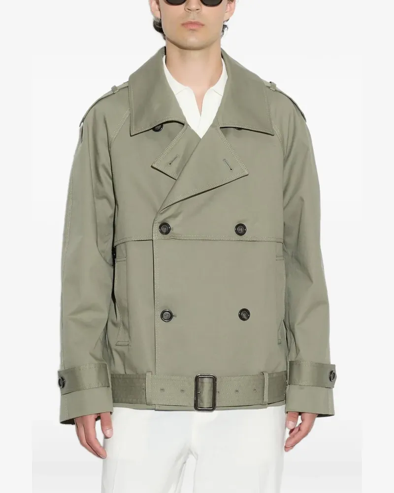 Paolo Pecora Milano double-breasted belted trench coat - Grün Grün