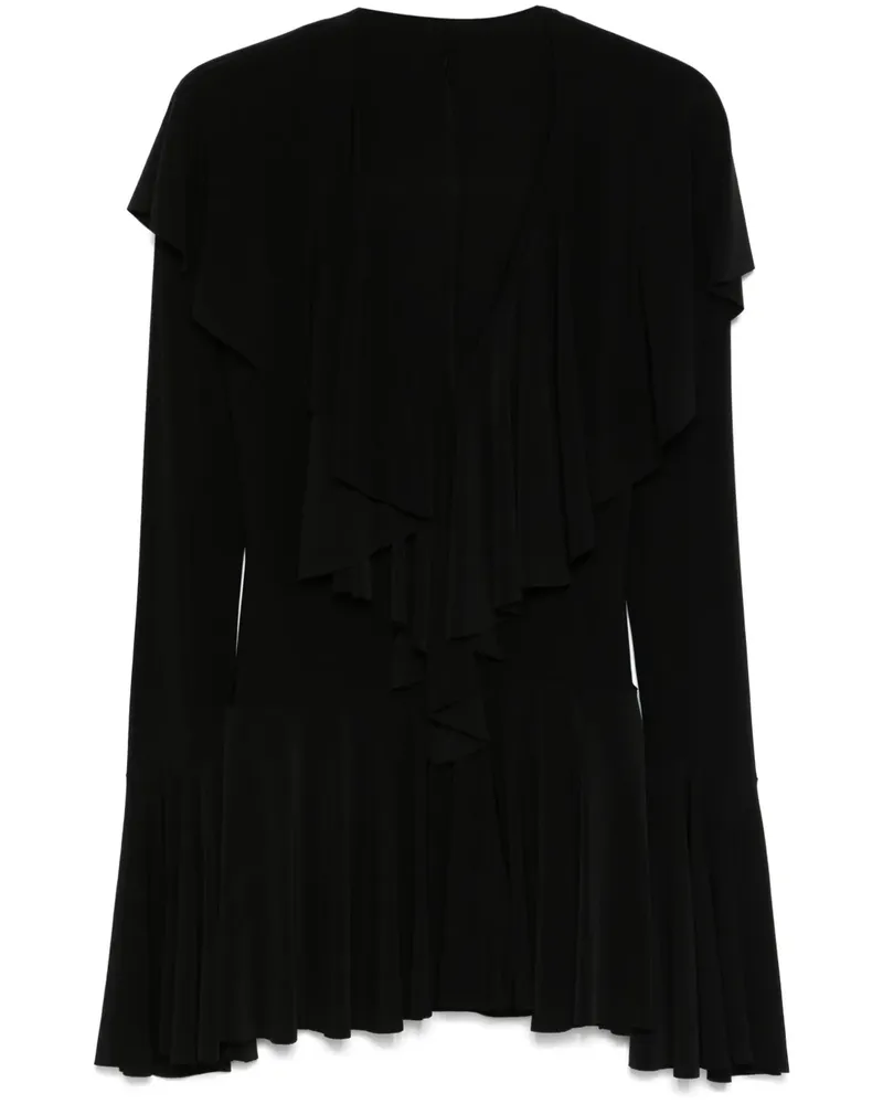 Norma Kamali Minikleid mit Rüschen - Schwarz Schwarz