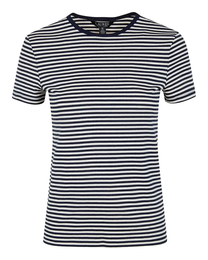 Ralph Lauren Gestreiftes T-Shirt - Weiß Weiß