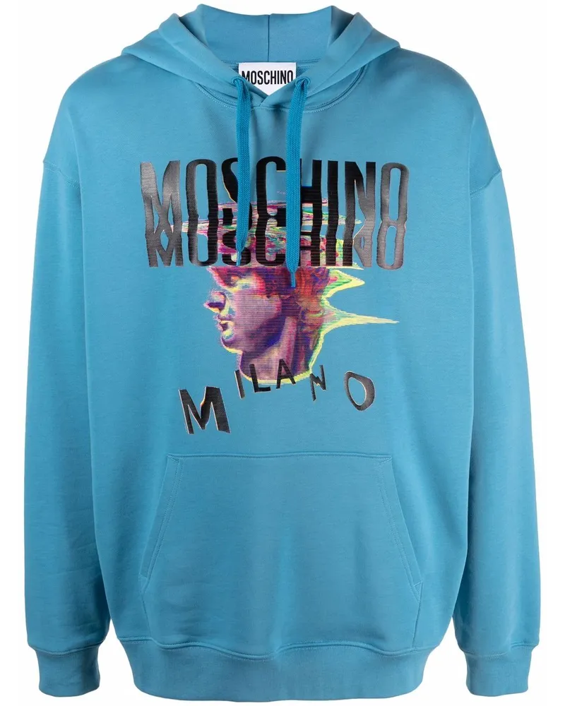 Moschino Hoodie mit grafischem Logo-Print - Blau Blau