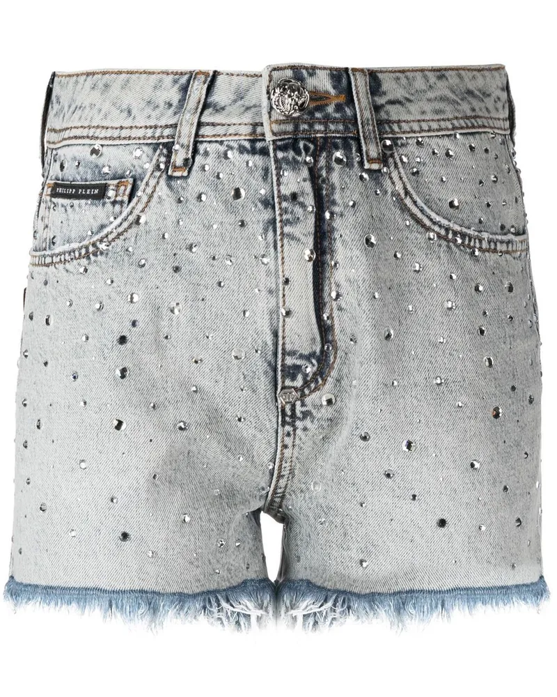 Philipp Plein Shorts mit Kristallen - Blau Blau