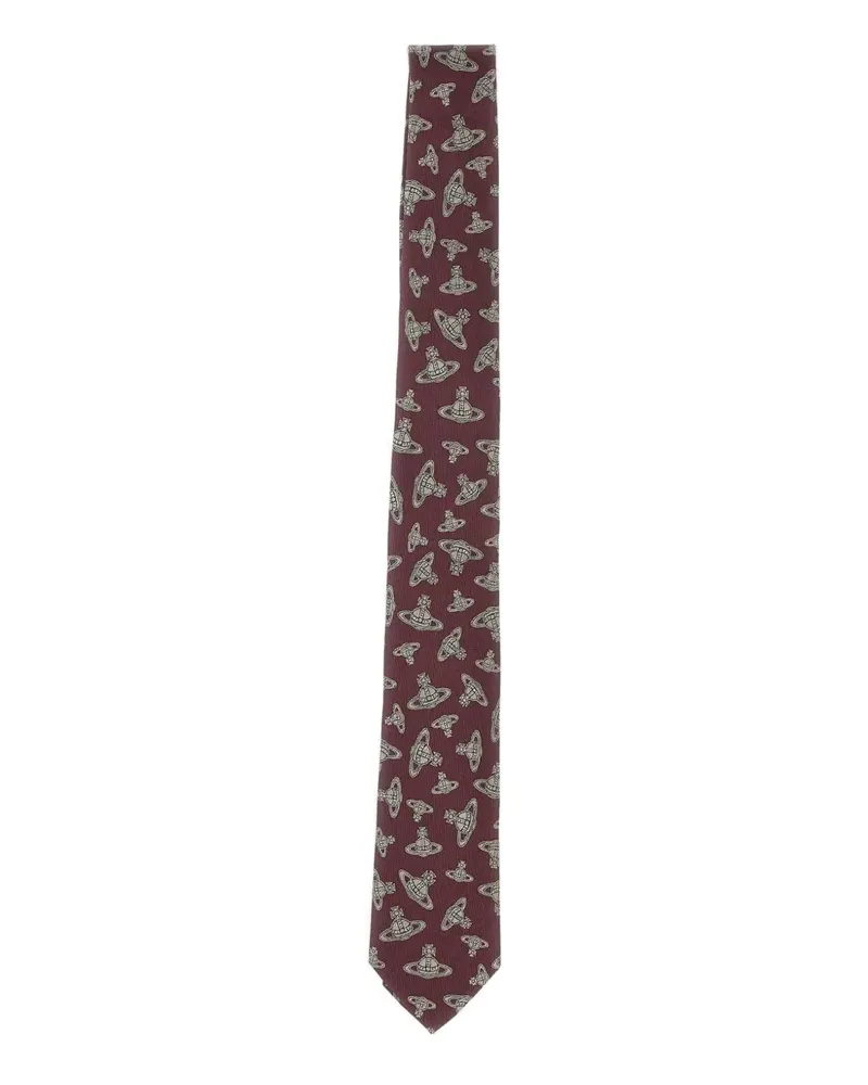 Vivienne Westwood Seidenkrawatte mit Orb-Muster - Rot Rot