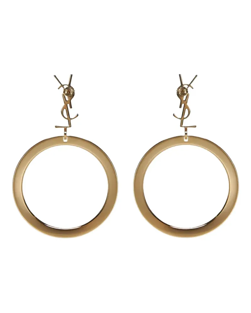 Saint Laurent Cassandre logo hoop earrings - Gold Gold
