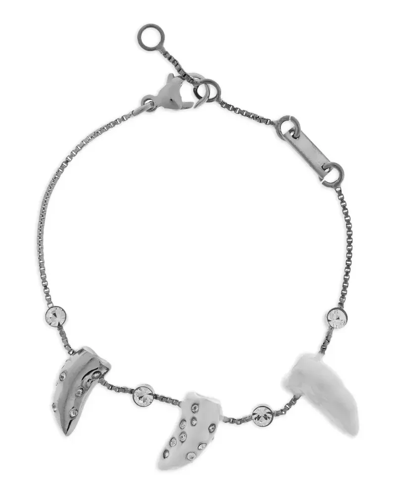 Marni Armband mit kristallverzierten Logo-Anhängern - Silber Silber