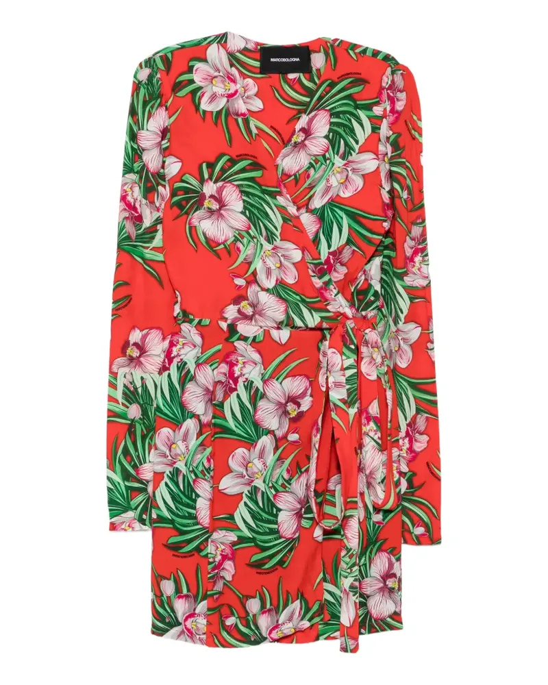 Marco Bologna Wickelminikleid mit Blumenprint - Rot Rot