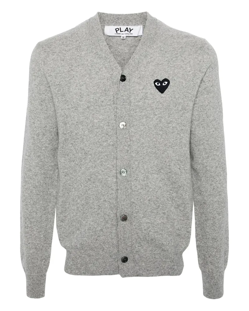Comme des Garçons heart-emblem v-neck cardigan - Grau Grau