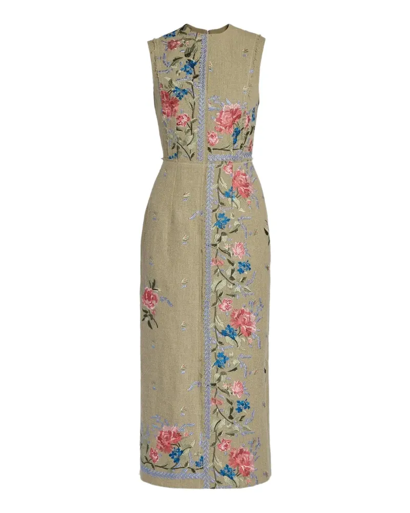 Erdem linen midi dress - Nude Nude