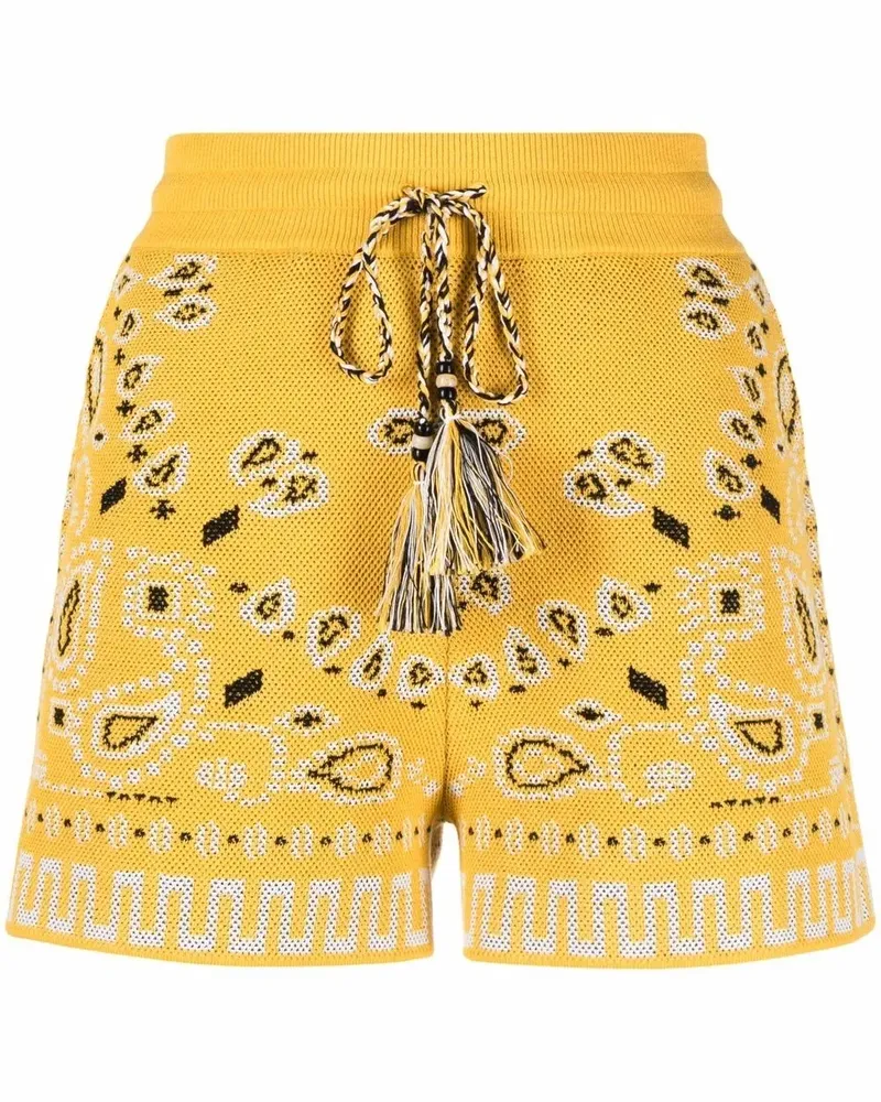Alanui Shorts mit Bandana-Print - Gelb Gelb