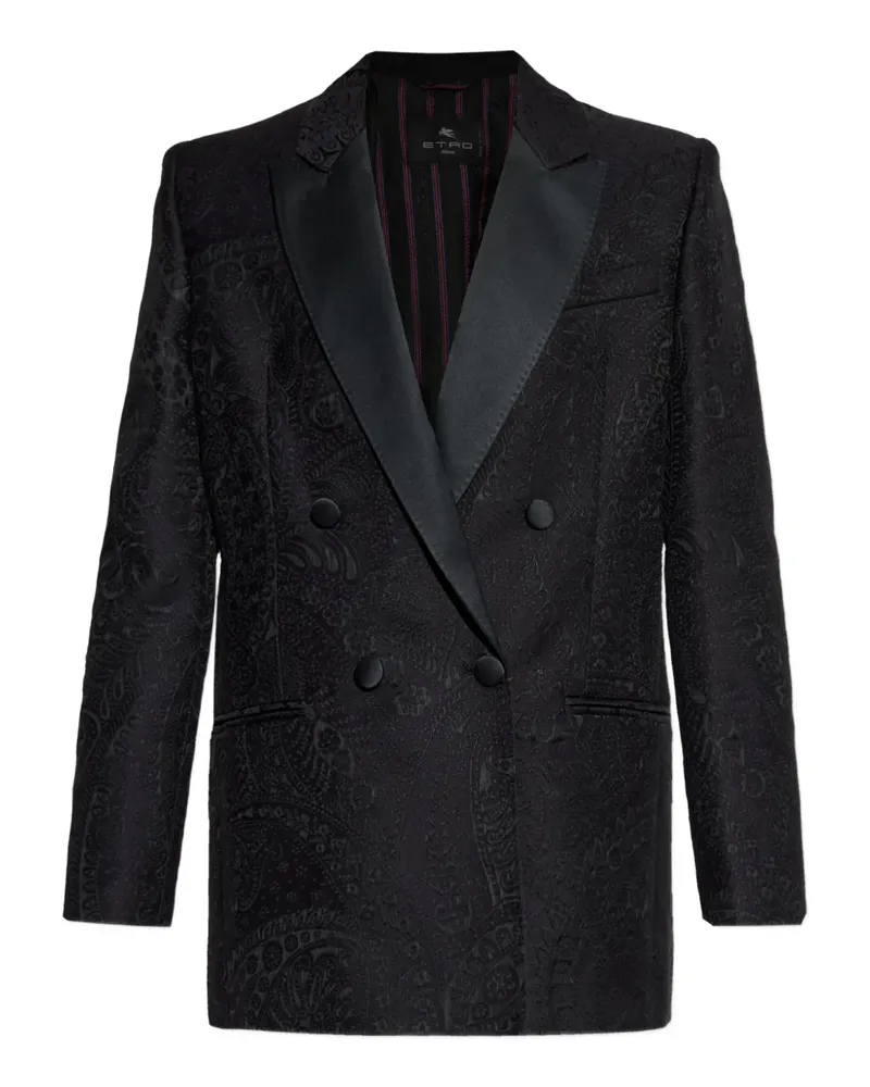 Etro Doppelreihiger Blazer mit Paisleymuster - Schwarz Schwarz