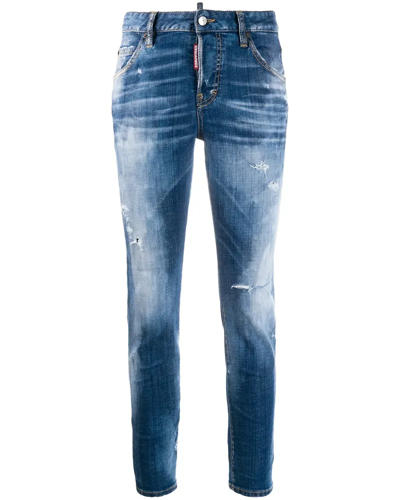 Dsquared2 Skinny-Jeans im Distressed-Look - Blau Blau