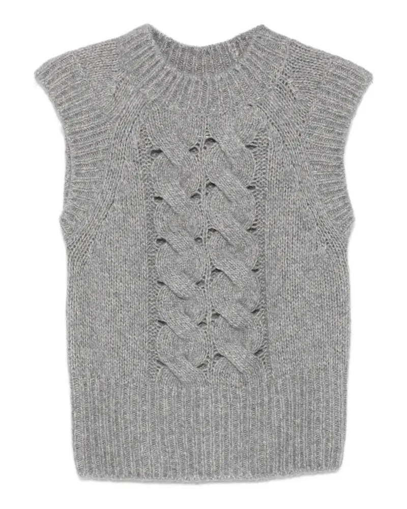Lorena Antoniazzi cable-knit sleeveless vest - Grau Grau