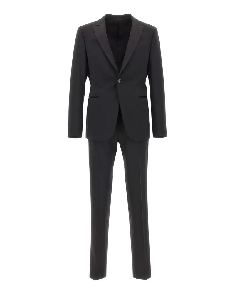 Emporio Armani peak-lapels single-breasted suit - Schwarz Schwarz