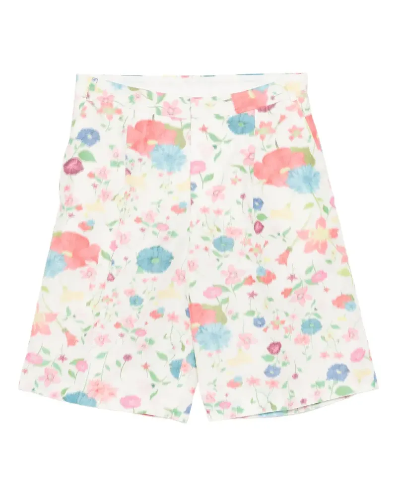 Walter van Beirendonck all-over floral-print shorts - Weiß Weiß