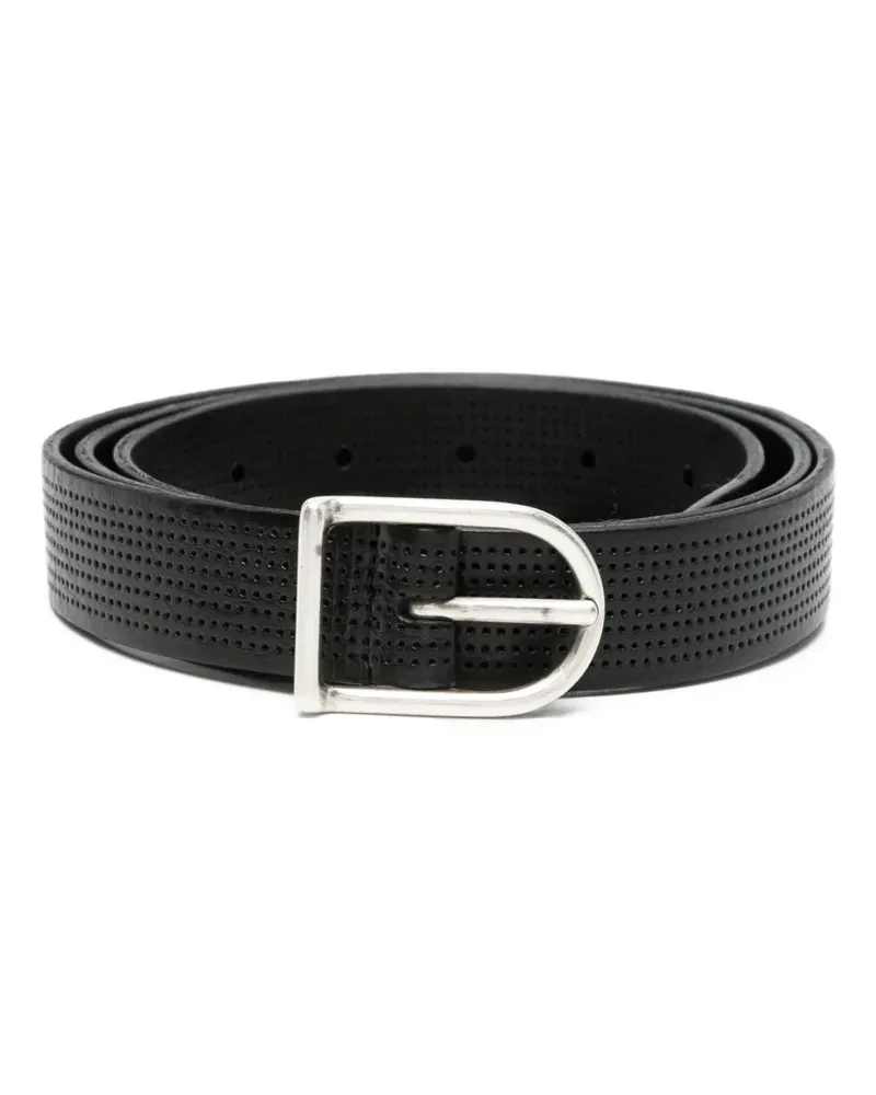 Dell'oglio perforated buckle belt - Schwarz Schwarz