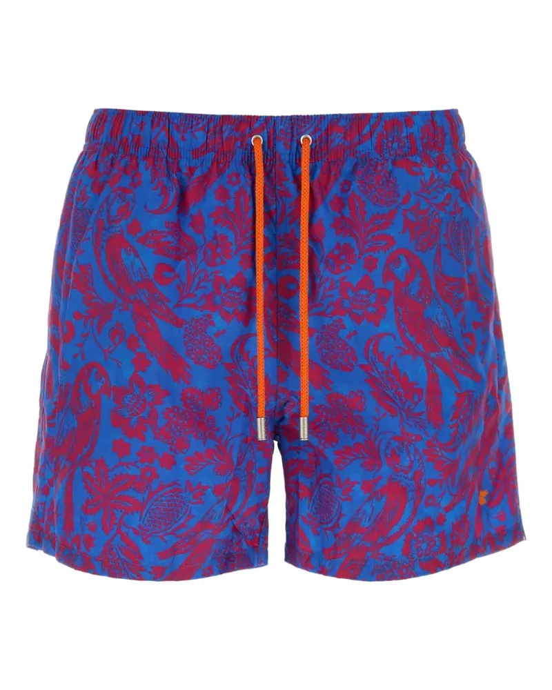 Gallo parrot-print swim shorts - Blau Blau