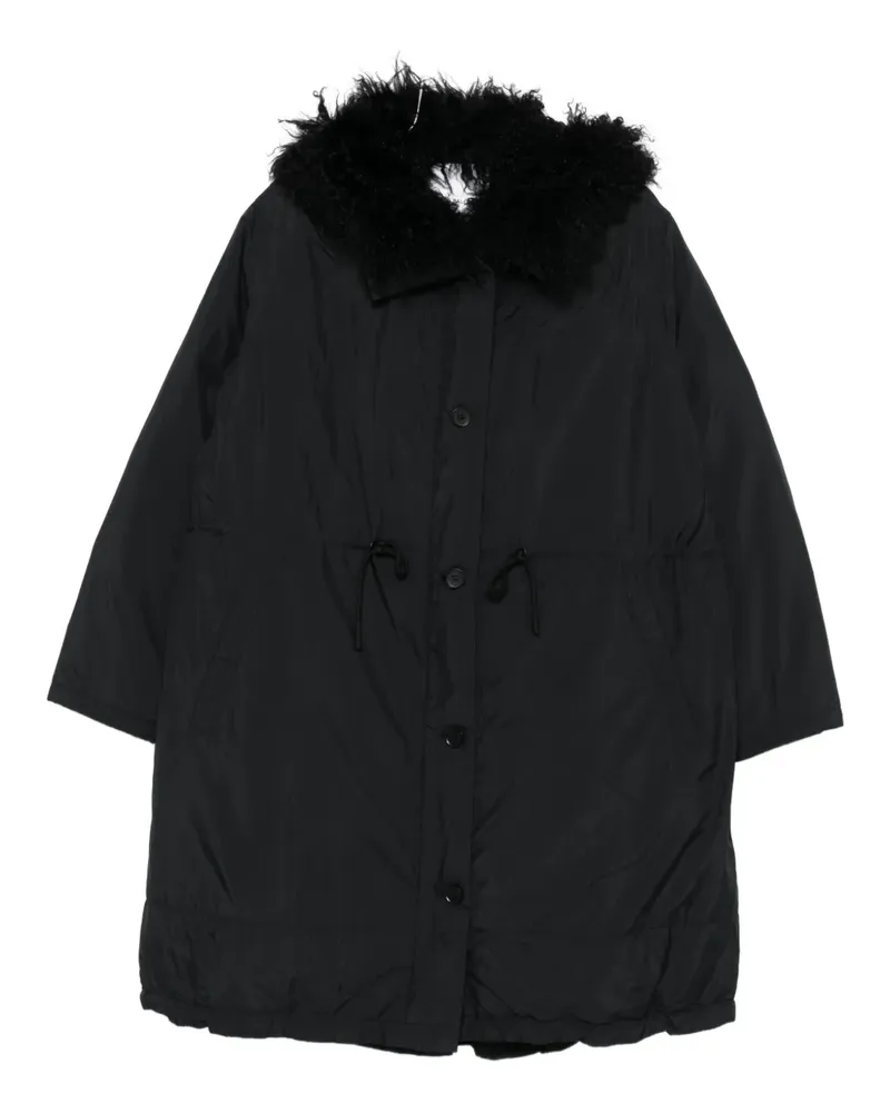 Yves Salomon faux fur-trim jacket - Schwarz Schwarz
